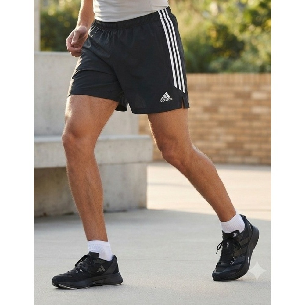 Adidas Clima365 Running Shorts Men's 3 Stripes Large Mesh‎ Liner Black Athletic
